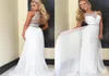 2019 Beyaz Sizli Ucuz Balo Partisi Elbiseler Kristaller şeffaf boyun kılıfı kızlar yarışması elbise resmi elbiseler akşam kıyafeti özel MAD3331785