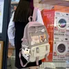 Rucksack große Kapazität Rucksäcke Frauen Kontrast Farbdesign Leinwand Taschen Reisen Einkaufsbilde Patchwork Knapsacks Handtaschen Handtaschen