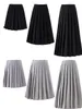 Japanese Preppy Style Women Elastic Waist Long Midi Skirt Ladies Fashion Party Skirt Female Pleated Girls School Uniform Skirt240325