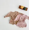 Kleidungssets Baby Sweatshirt Set Childrens Regenbogen Stickerei Langarm Shorts Twopiece Anzug Frühling Herbst geborene Jungen Mädchen Vete8283854