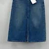 Röcke Frontschlitz Denim Midi Rock Frauen hohe Taille Vintage Baumwolle weibliche Mode Jupe 2024 Frühling