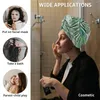 Ręczniki zielone liście linie rośliny tropikalne suche włosy Szybkie suche mikrofibry turbany łazienkowe dla kobiet