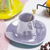 Tazze creative loto foglia di tazza di caffè in ceramica tazza di alto valore tazza casa colazione set da tè pomeridiano e piattino