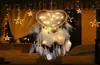 LED Light Handmades Dreamcatcher Wind Chimes handgefertigte Traumfänger Net Federn Hanging Dreamcatcher Craft Gift Home Dekoration Y4520826