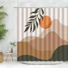 Shower Curtains Abstract Art Nordic Wind Boho Curtain Polyester Bath Accessories Morandi Color Block For Bathroom Decor Hooks