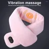 Couvertures écharpe de massage chauffé USB charge vibration de chauffage intelligent imperméable épaisse couleur unie en peluche cols foulasse
