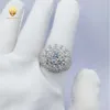 デザイナーBringdiam Jewelry Flower Design VVS Moissanite Ring Fashion Hip Hop 925 Sterling Sliver Rings