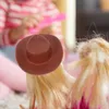 Disposable Cups Straws 50 Pcs Dollhouse Cowboy Hat Adorable Tiny Hats Mini Cakes Replaceable Miniature Delicate Top Decorative Dolls Pets