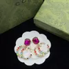 Brincos de luxo Cartas de designer Marca S925 Casamento prateado Casamento clássico de cobre Crystal Pearl Dangle Jóias para mulheres Presente de festa de alta qualidade
