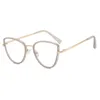 Lunettes de soleil Frames Cat Eye Anti-Blue Light Blocking Lunes Fashion Metal Eyeglass Femme Femmes Hommes Optical Computer Wholesale