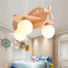 Ljuskronor träflygplan ljuskrona för barn barn pojke sovrum ledande hängande pendlampan barns flygplan hängsling