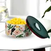 Dinnerware 3 Pcs Oven Dish With Lid Large Ceramic Bowl Small Bowls Micro-wave Prep Lids Soup Salad