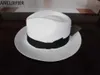 Cappelli larghi BRIM Secket B-8139 Cappello bianco Authentic Black Contrast Fedora Elegante denim vintage YQ240407