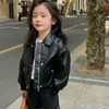 Jackets Baby Girls Pu Coat Spring en Autumn Kids Boys Fashionable Jacket Children's Motorcycle Leather