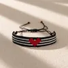 Braccialetti di fascino Aliya Miyuki in rilievo semplice Bracciale Pattern Cuore regolabile Bangle di gioielli fatti a mano BOHO Accessori Boho Women