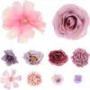 Dekorativa blommor 20 PCS Cake Decoration Artificial Flower Party Heads Prydnadsmärtpås lila