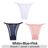 PALANTE FEME FINETOO 3 / 4PCS FEMMES M-xxl Sexy Lace Mesh Underwear Low Rise Transparent Briefs Lady Thongs Girls Intime Lingerie