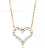 Marca de designer Tiffays Full Diamond Love Colar Heart Pingnder Hollow 925 Silver feminino