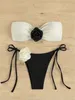 Kvinnors plus storlek badkläder sommarstrand solsken baddräkt designer avancerad lyx bikini brev diamant sömmar sexig baddräkt tvådelar bikinis