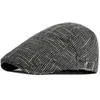 STAILY BRIM CHAPES HT4011 Béret printemps / été chapeau 2022 Ajustement de lin en coton pour hommes Ivy League News Boys Flat Q240403