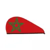 Handduk Mikrofiber hårvårdslock flagga av marocko absorberande wrap snabbt torkning för kvinnor flickor