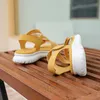 Gktinoo Fashion Brand Beach Sandaler Kvinnor Tjock Sole Summer Shoes Casual Soft Yellow Plus Size 42 240329