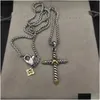 Подвесные ожерелья Dy Fashion Designer Высококачественный изысканный поперечный крест -анкерный рога