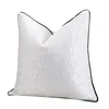 Pillow Modern Simple Style Jacquard Cover Geometric White Striped Black Edge Decorative Pillows El Villa Bed Sofa Pillowcase