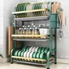 Kitchen Storage 2-Tier Dish Rack Drying Drainer Countertop Plate Organizer Shelf