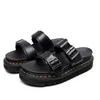 Бесплатная доставка Новый стиль дизайнер Martin Sandal Womens Mens Casual Sandale Fashion Platform Sliders Тройные черные белые красные тапочки Летние обувь 35-45