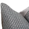 Cuscino Nordic Simple Jacquard Copertura ad alta precisione Precisione nera Grey geometrica Cuscini decorativi a strisce Cusca di divano