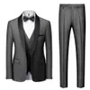 MAN MARIAGY kleurblokkraag pakken jasbroek waistcoat mannelijke zakelijke zakelijke bruiloft blazers jas vest broeken 3 stuks set 240314
