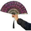 Decorative Figurines 2colors Creative Chinese Feather Folding Fan Embroidered 2024 Gift Multi Functional LF217
