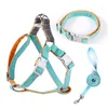 Dog Collars Pet Products Outdoor Walking Traction Rope Chest Back Collar Three Piece Set