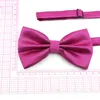 Bow Ties Mens Solid poliester kołnierz Kieszonkowy zestaw mankietów