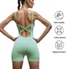 Combinaison de yoga pour les femmes sans dos sexy one-piece large bracelets BodySuit Fitness Set Gym Vêtements Sportswear Tenues 240402