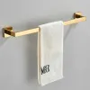 Set Golden Bathroom Hardware Set Accessories Whole Stainless Steel Paper Holder Bathroom Bar Towel Rack Rail Nail Installation Shelf