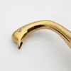 Bathroom Sink Faucets YANKSMART Luxury Gold Polished Swan Basin Mixer Tap 2 Handles Deck Mounted Widespread Faucet Water