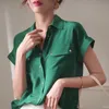 Shirts Women Solid Elegant Office Ladies Chic Ins Summer Single Breasted Allmatch S3XL Trendy Young Style Leisure 240407