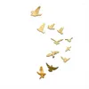 Adesivos de janela 11pcs Peace Bird Bird em forma de acrílico Gold Sliver Mirror Sticker Wall Decoração Decoração do quarto da sala de estar Decoração