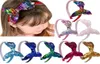 Baby Girls Bandband Nes Fashion Sirène Sirène Tail Bouleau Bow Headwrap Sequins Hair Band Hoop For Kids Girl Beautiful Head Accessory2080792