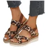 Sandali estate grande pendenza di moda pantofole leopardo stile foglio di pesce foce spessa fondo zapatos para mujeres