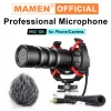 Microphones MAMEN Aluminum Alloy Shockproof Recording Microphone with Windshield for Camera Phone Computer Video Vlog Interview Microphone