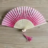 Decorative Figurines Chinese Style Foldable Female Hand Fan Ladies Ancient Craft Silk Folding Abanicos Para Boda De Mano Eventail A Main