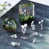 Decorative Flowers 3D Landscape Resin Mold Filler Mushroom Jewelry UV Epoxy Filing Molds Tool DIY Filling Random Style 9pcs
