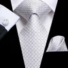 Шея галстуки Hi Tie White Solid Paisley Gift Mens Tie Gravata шелк свадебный галстук Мужские запонки для моделей