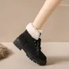 BOTAS 2024 MODAS MULHERES NEVE NÃO REMENDO A PLAPELA DE CALULHA DE PLUSH PLUSH PLUSH BLAT BLACK BELH