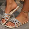 Sandals Women's Summer 2024 deslize sapatos para mulheres chinelos externos de interior zapatos mujeres feminina plana casual