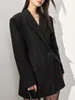 Frauenanzüge BZVW französischer Retro -Bund Blazer Kleider für Frauen 2024 Spring Trend vielseitig ein Knopf Hourglas Blazerjacke