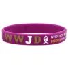 Braccialetti 50pcs Bibbia Versetti Wwjd Insegnamenti di Jesus Silicone Wristband Braccialetti di gomma